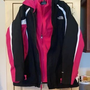 Girls size 18 The North Face Hyvent 3 in 1 Coat fall winter jacket